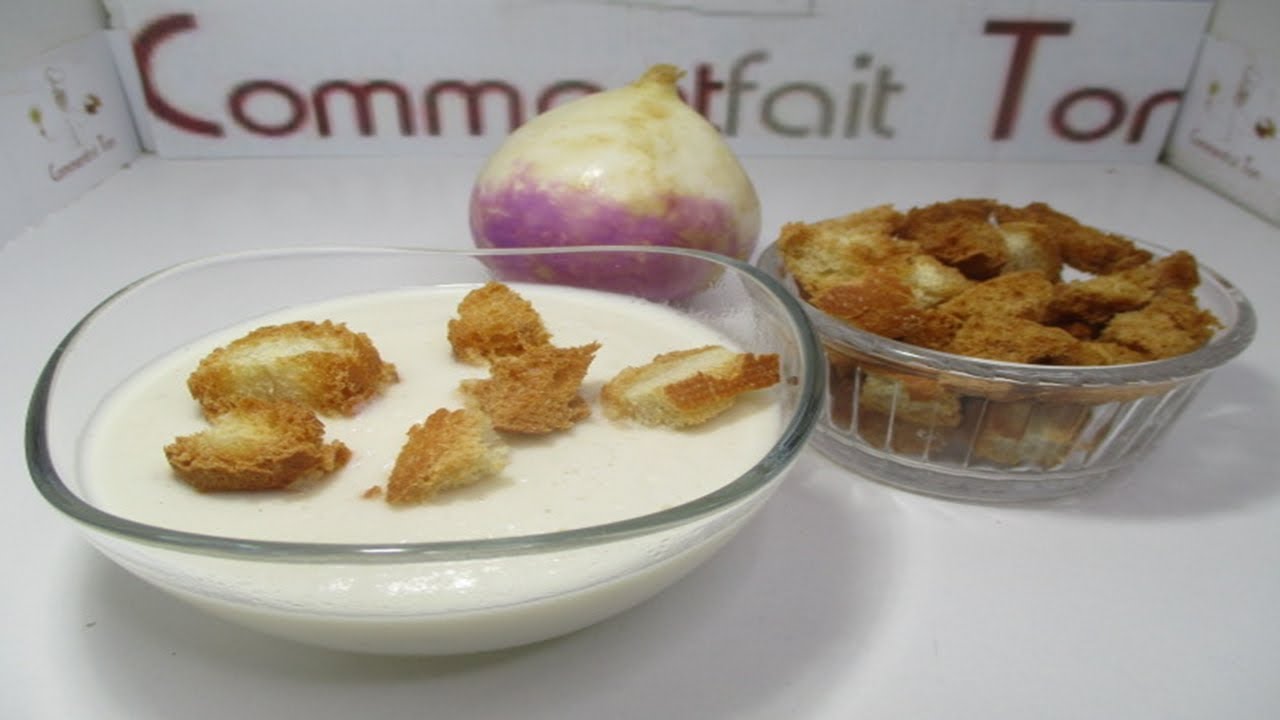 Velouté de navet ou crème de navet et ses croutons