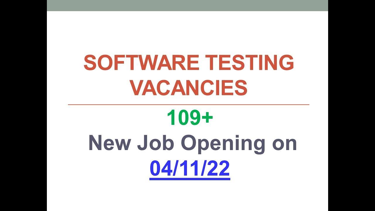 | 04 Nov 2022 | Manual & Automation Testing Jobs | @SoftwareTestingVacancies