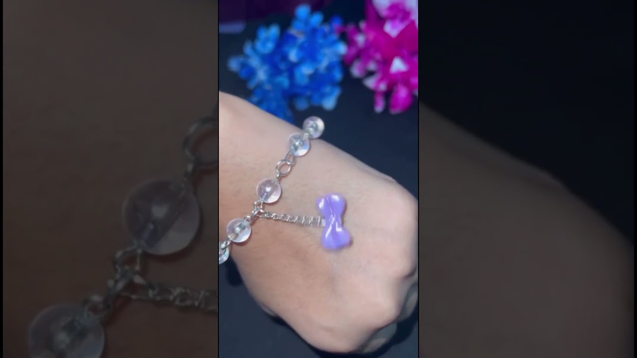 Cute bracelet #beautiful #transparentbeads #bowbeads #easytomake ❤️🌟✨💫🤩