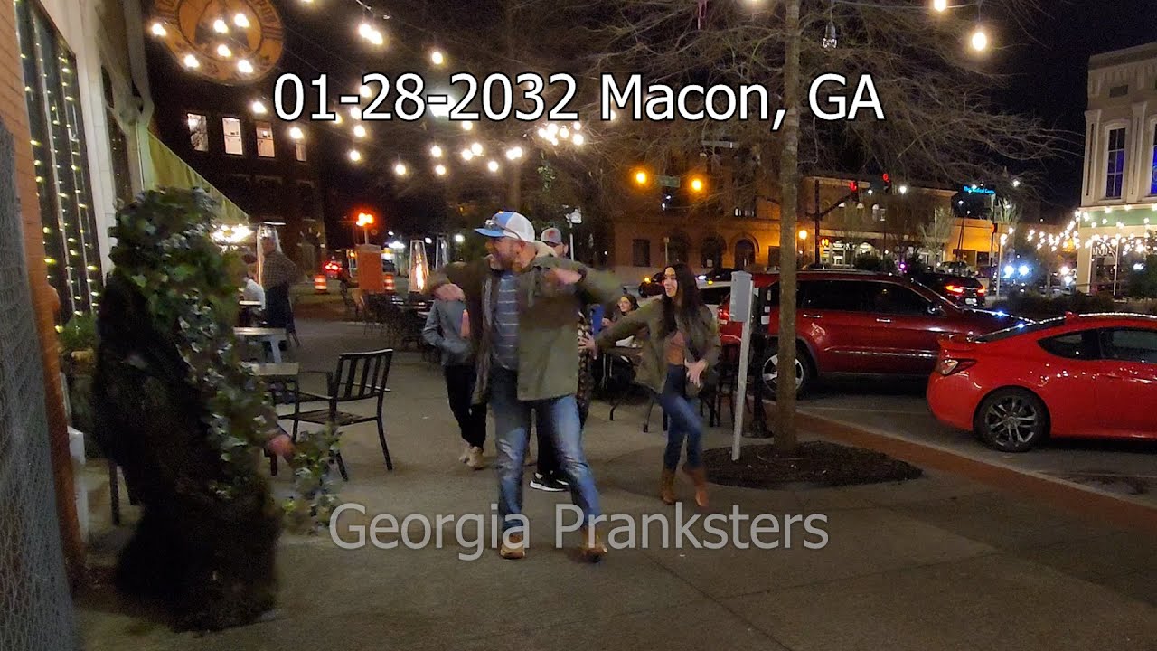 Bushman scaring peeps by Ocmulgee Brewpub! 1 of 2 vids