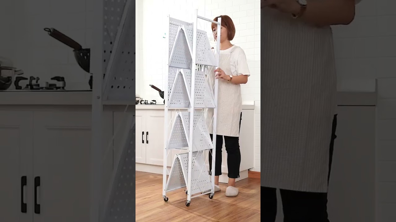 Joybos&reg; Large Capacity Heavy Duty Unit Storage Shelf Foldable with Caster Wheels