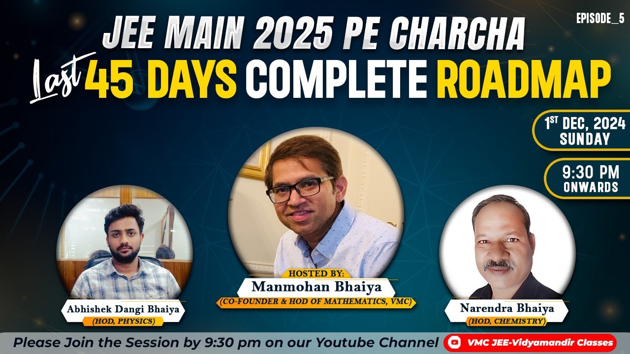 🚀JEE MAIN 2025: Complete Study Plan + Expert Tips for January Attempt Success🔥|| EP 5 #iitjee
