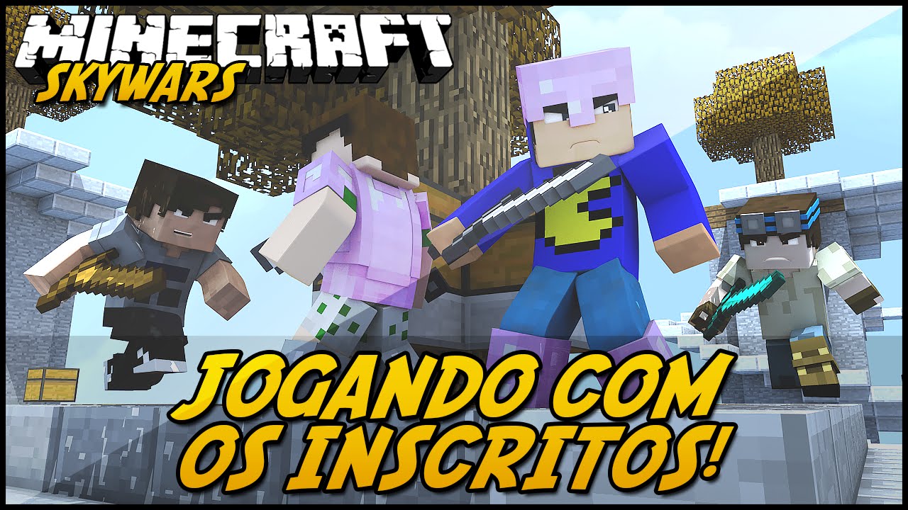 Minecraft: JOGANDO COM OS INSCRITOS! (SKYWARS)