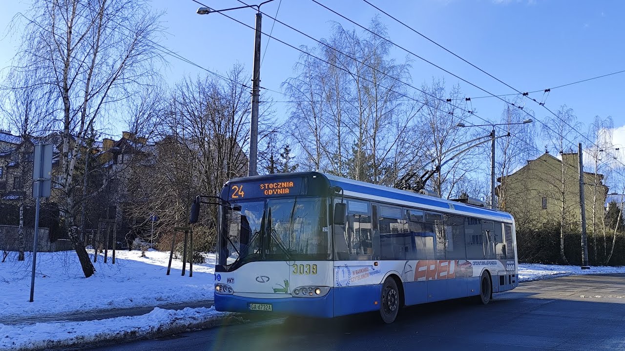 PKT Gdynia | Linia 24 | Solaris Trollino 12AC #3039 | Kierunek Stocznia Gdynia
