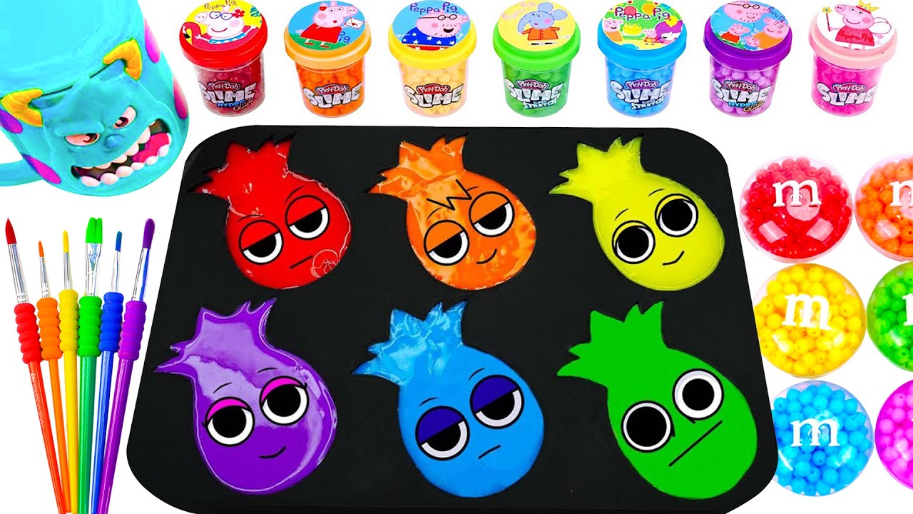 Video yang Menyenangkan💖DIY Cara Membuat Slime Permen Lolipop Pelangi yang Unik & Mencampur Air ASMR