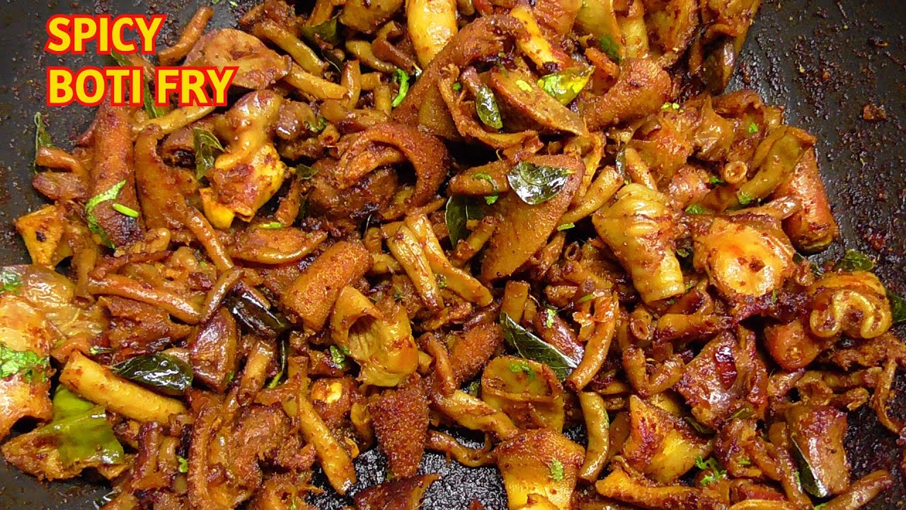 Spicy Boti Fry  బోటి ఫ్రై ఇలా చేస్తే టేస్ట్ అదిరిపోతుంది Goat/Lamb Intestine Fry || Mutton Boti Fry