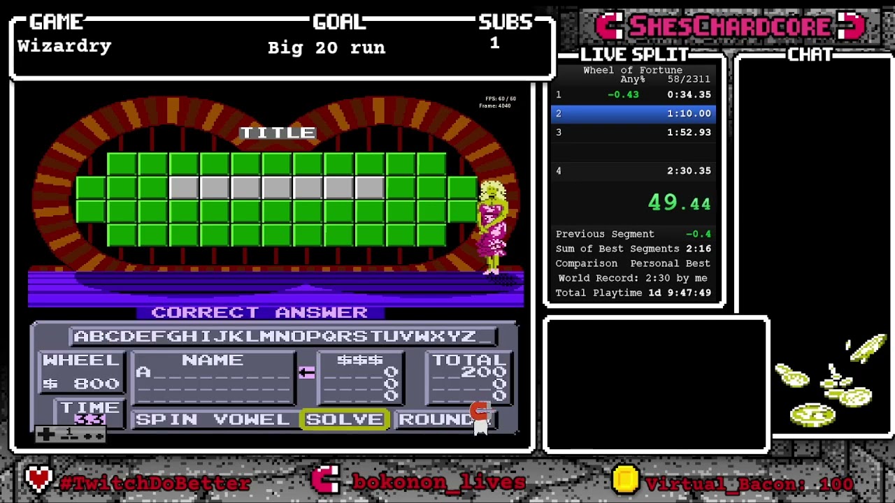 (NES) Wheel of Fortune Any% Speedrun WR 2:27