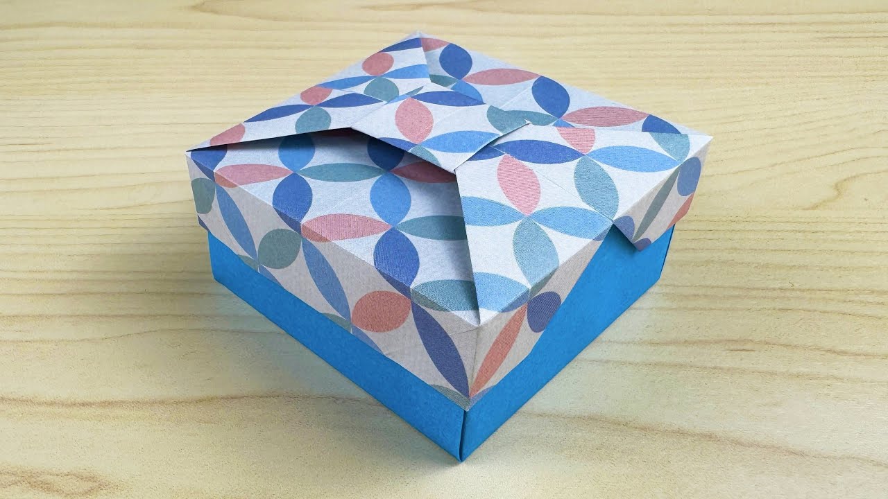 【折り紙】簡単‼ふた付き箱✨How to make Gift box#箱#小物入れ#box#盒子#박스#ボックス#डिब्बा#折り方#おりがみ#easy#origami#摺紙#종이접기#折纸#diy