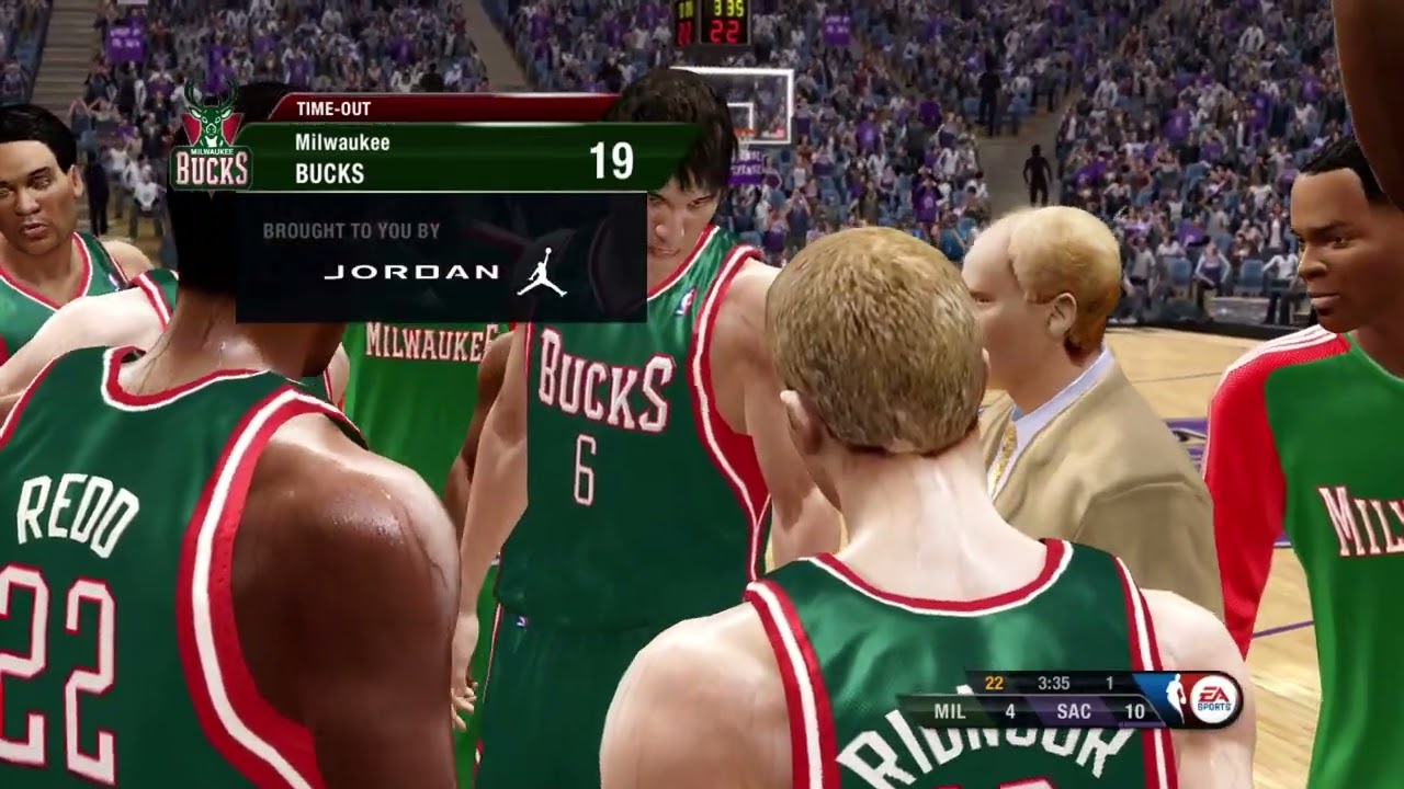 NBA Live 10 Gameplay - Milwaukee Bucks vs Sacramento Kings