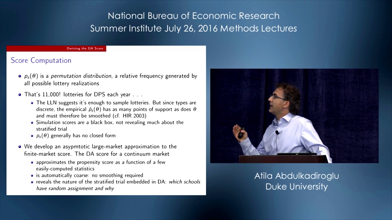 2016 Methods Lecture, Atila Abdulkadiroglu, 