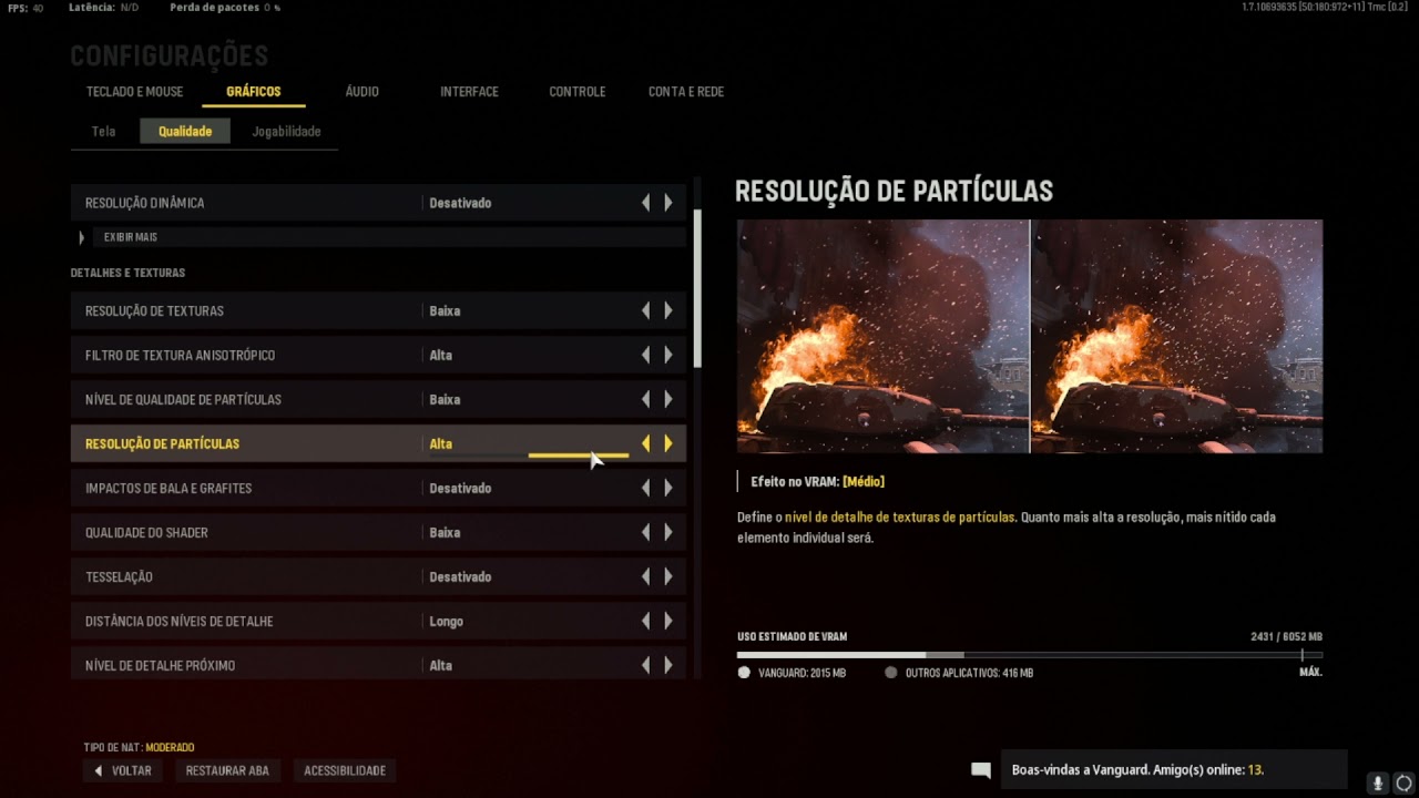MELHOR CONFIGURAÇÃO DE GRÁFICO CALL OF DUTY VANGUARD - COD
