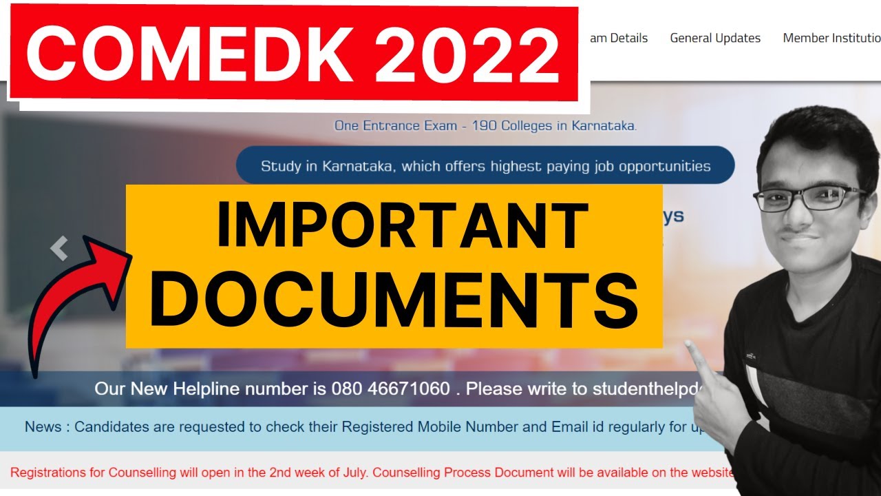 Important Documents for COMEDK 2022 | Counselling | Document Verification