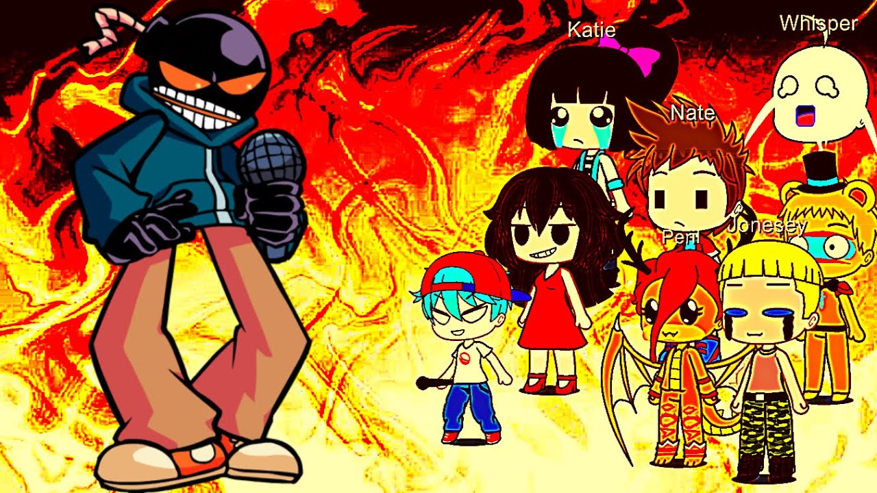 Fandoms react to FNF vs Whitty fire fight | gacha club