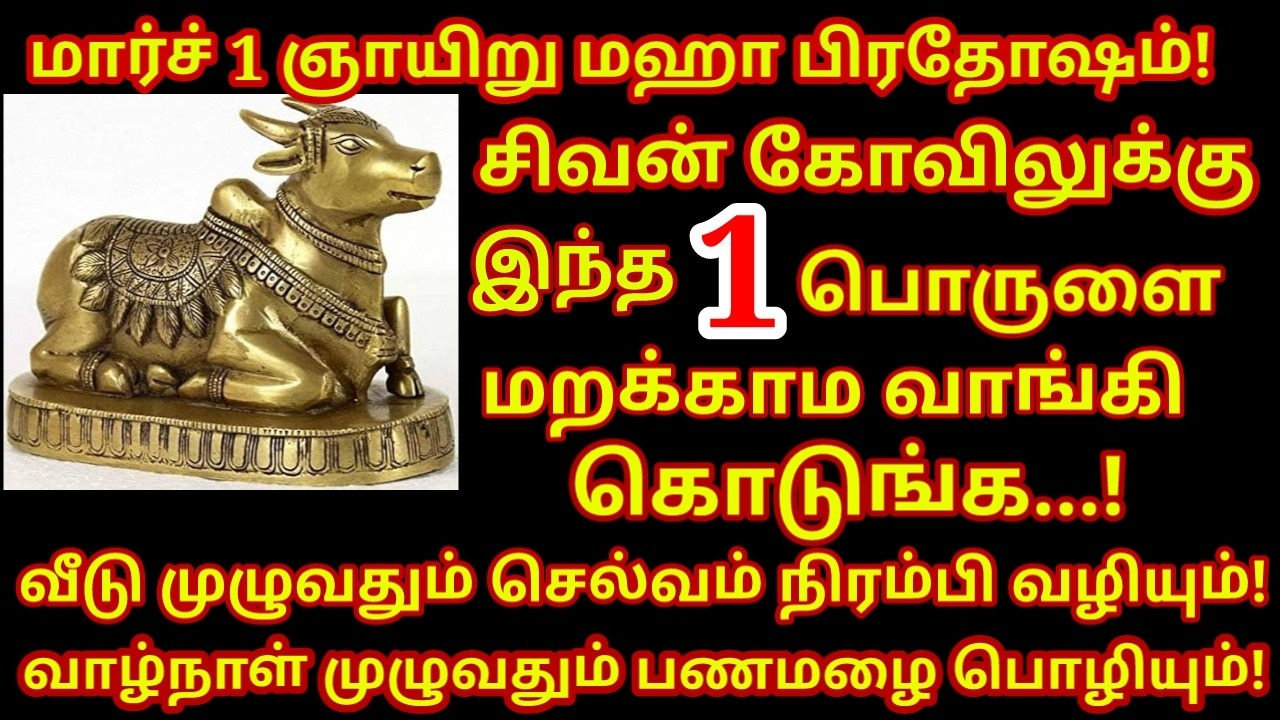 01 Mar 2026 மஹா பிரதோஷம் அன்று வாங்க வேண்டிய பொருள்கள் ஒரே நாளில் ஓஹோன்னு வாழ்க்கை|#astrology