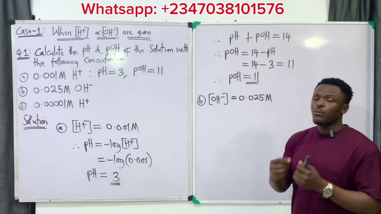 pH & pOH Calculation | From [H+], [OH−], Strong & Weak acid/Base | Ka, & Kb