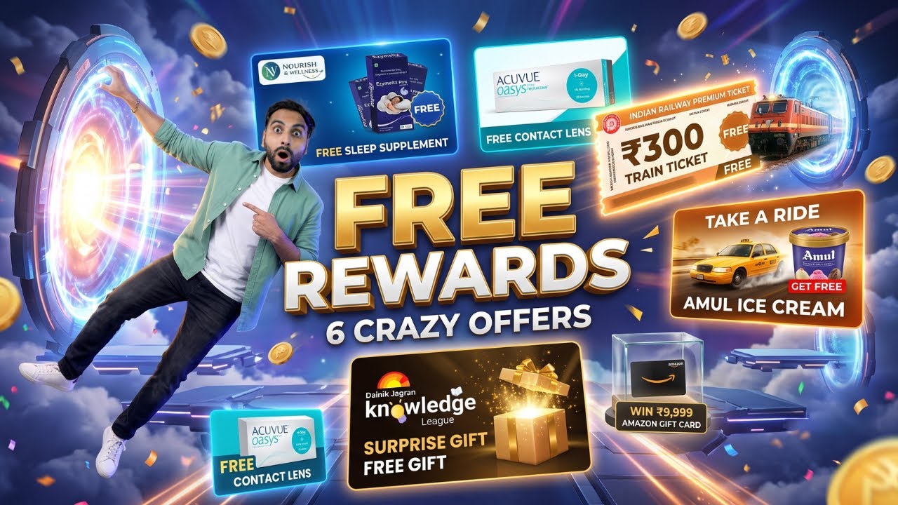 Free Contact Lens | FREE Ezymeltz ZMA Tablet | Rs.300 FREE Train Ticket | Free Rs.100 Amul Icecream