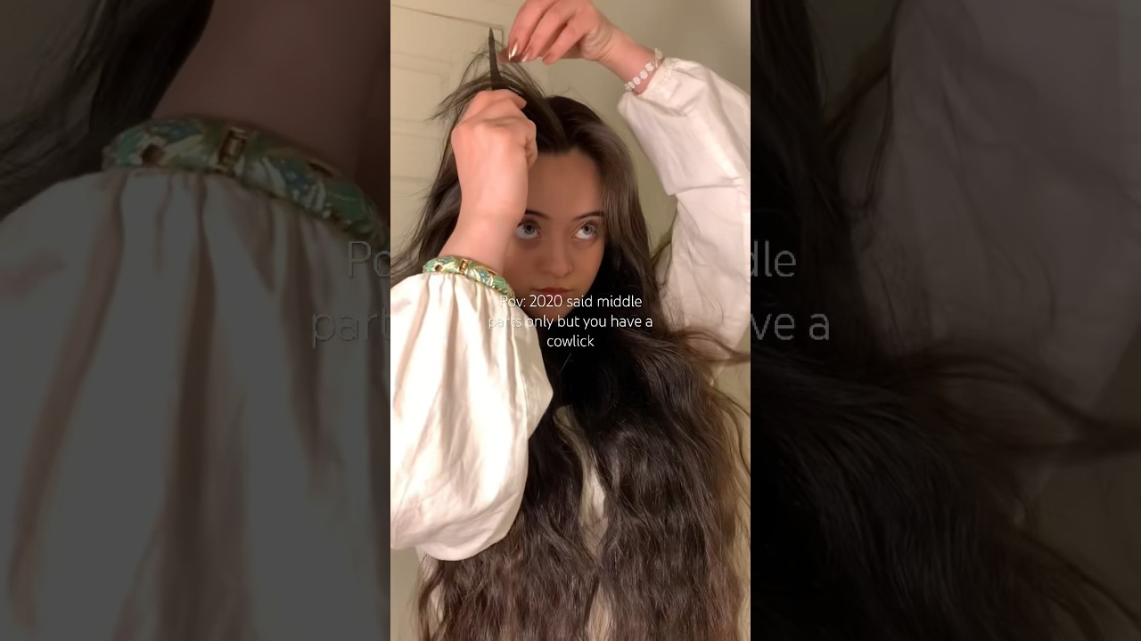Anyone else? 🥲 #relatable #hair #middlepart #cowlick #hairline