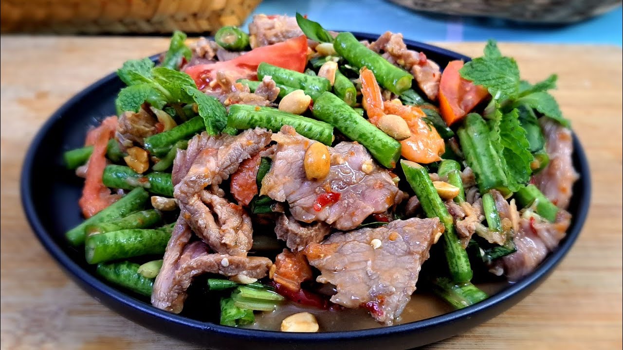 ម្ហូបដែលពេញនិយមតាមហាងភោជនីយដ្ឋានកម្មវិធីជួបជុំ បុកសណ្ដែកសាច់គោ Visay yummy food