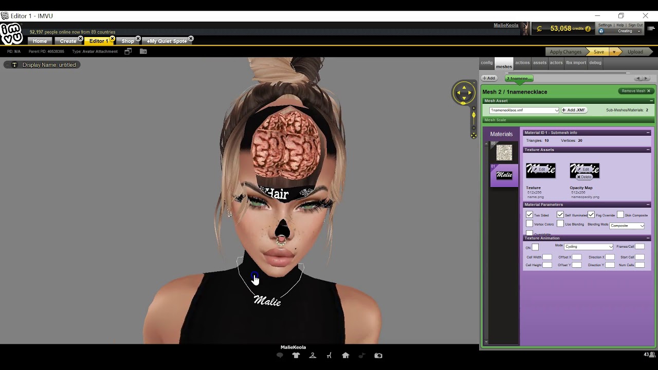 how to make a necklace on IMVU