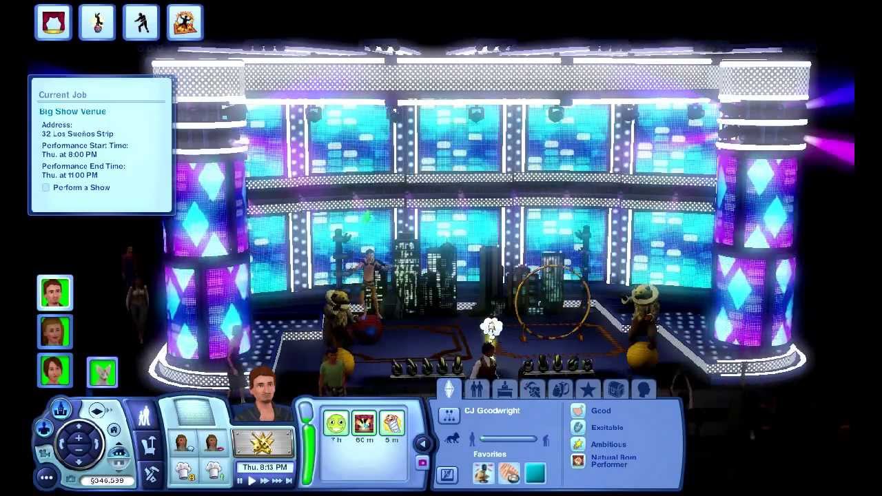 The Sims 3 Showtime: Master Acrobat Performance @ Big Show Venue