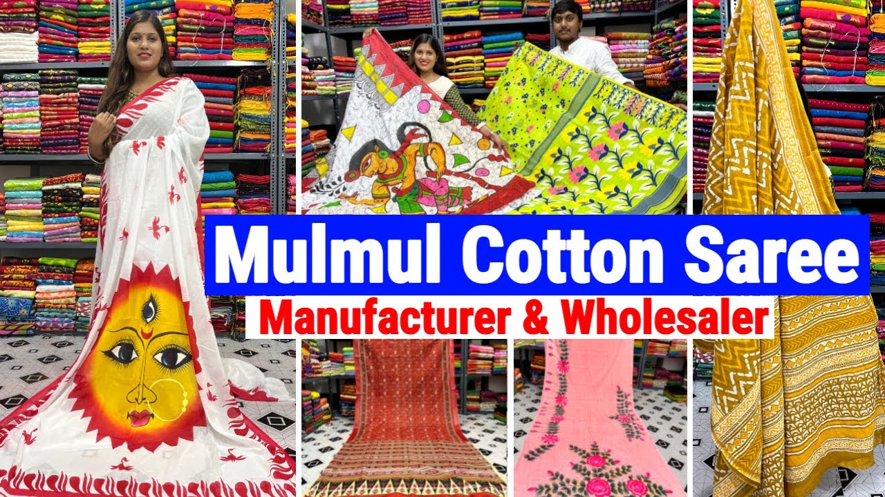 Mulmul Cotton Saree Big Wholesaler | Batik Print Cotton Sarees Manufacturer | BALO TEXTILES