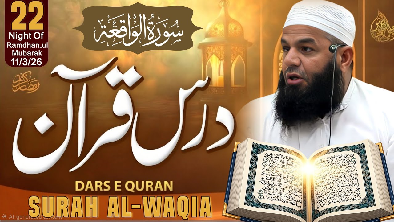 Dars E Quran | Surah Al Waqia | 22th Night | Ramdhan 1447H 2026 | Mufti Ismail Sahab Mazahiri