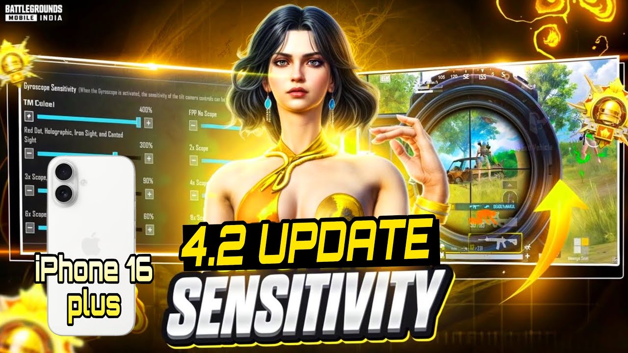 🔥 iPhone 16 Plus Best BGMI Sensitivity Settings | 0 Recoil Gyroscope 😱 #ShivamDadYT #pubgmobile 😈