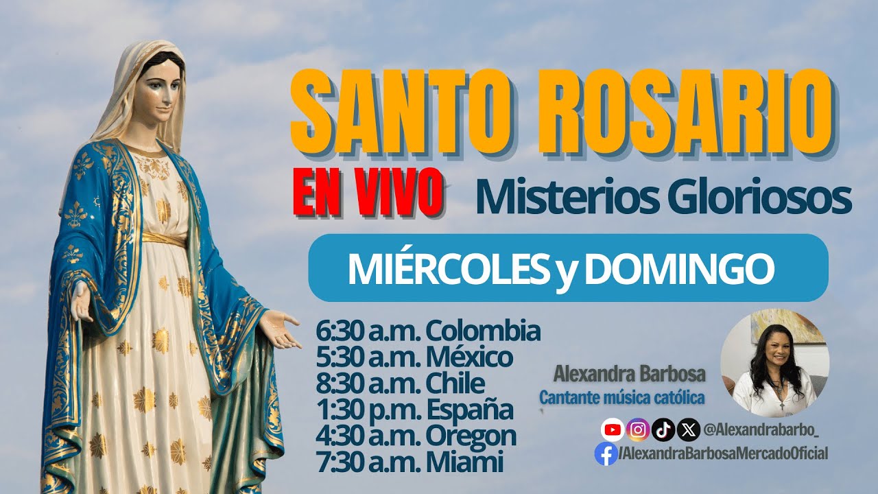 Santo Rosario Diario, miércoles y domingo, 15 de Marzo de 2026  #SantoRosario #MisteriosGloriosos