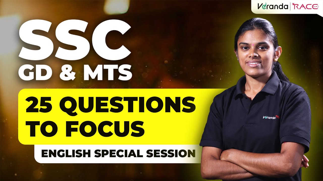 Top 25 English Questions SSC GD & MTS | English For SSC Exams | Veranda Race #sscgd #sscmts