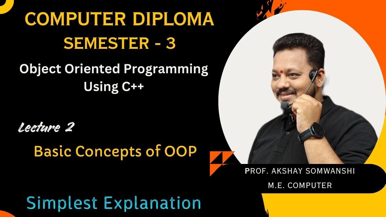 Lec 2 | Object Oriented Programming Using C++ | Basic Concepts of OOP | Diploma | Computer | SEM - 3