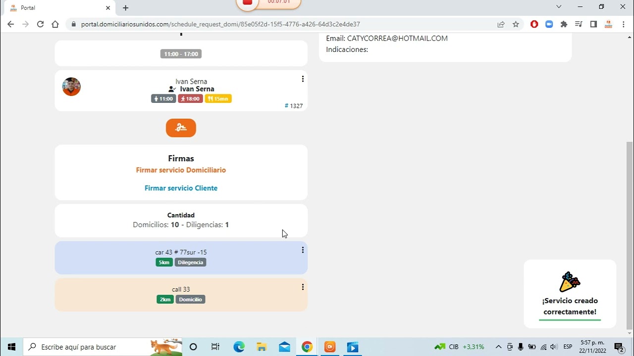 Instructivo de uso del portal para DOMICILIARIOS
