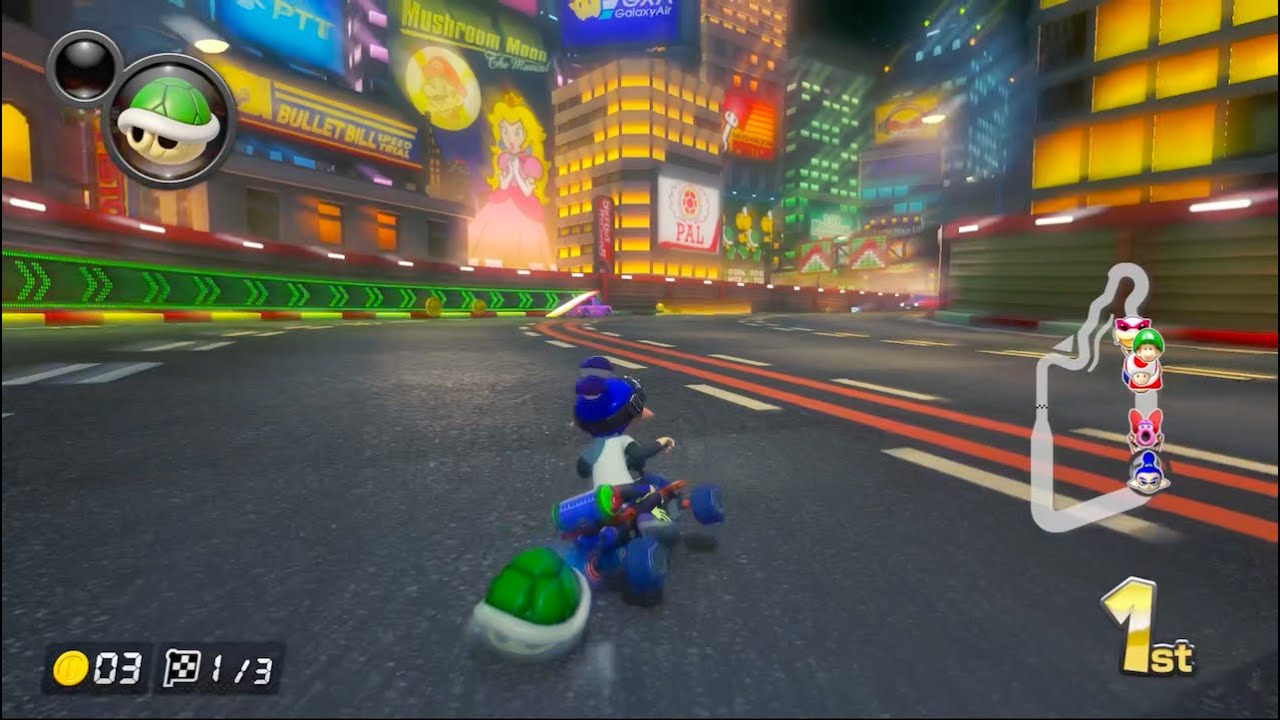 Mario Kart 8 Deluxe: Wii Moonview Highway [1080 HD]