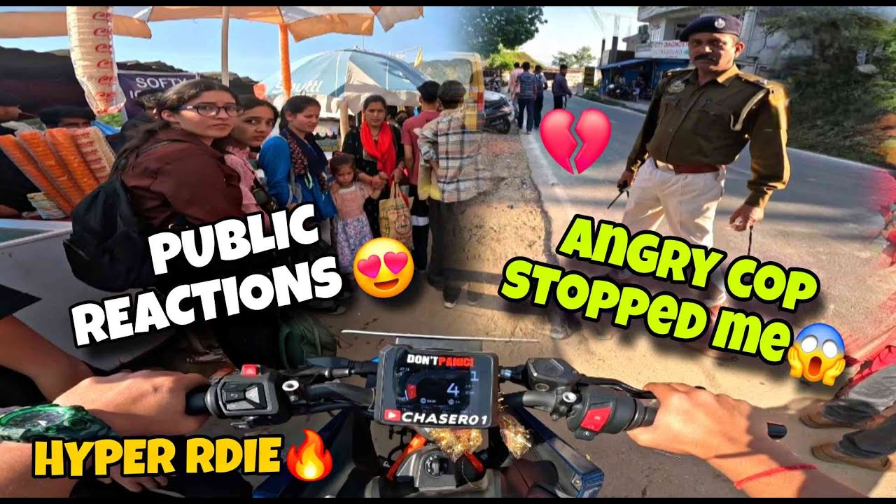 POLICE STOPPED ME👮😱||PUBLIC REACTIONS 😍|| HYPER RIDE 🔥#ktm #duke390 #foryou #travel