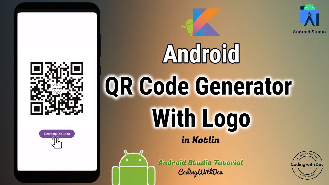 generate qr code with logo | Kotlin Tutorial | Step-by-Step Tutorial