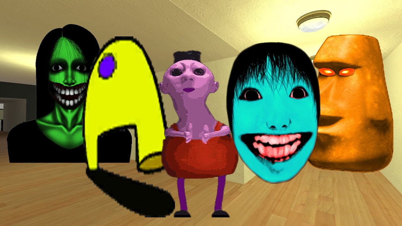 Scary Among Us,Kuchisake Onna,Hamood Habibi,Yoshie Nextbot,Rosalia Bizcochito And Moai's Nextbots