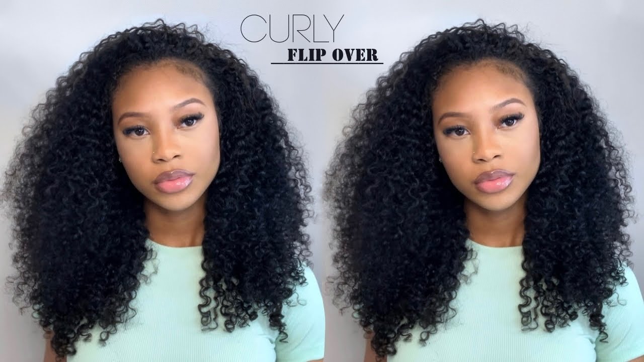 HOW TO: Kinky Curly Flip Over Quick Weave (No Slick Back)  ft. CurlsQueen
