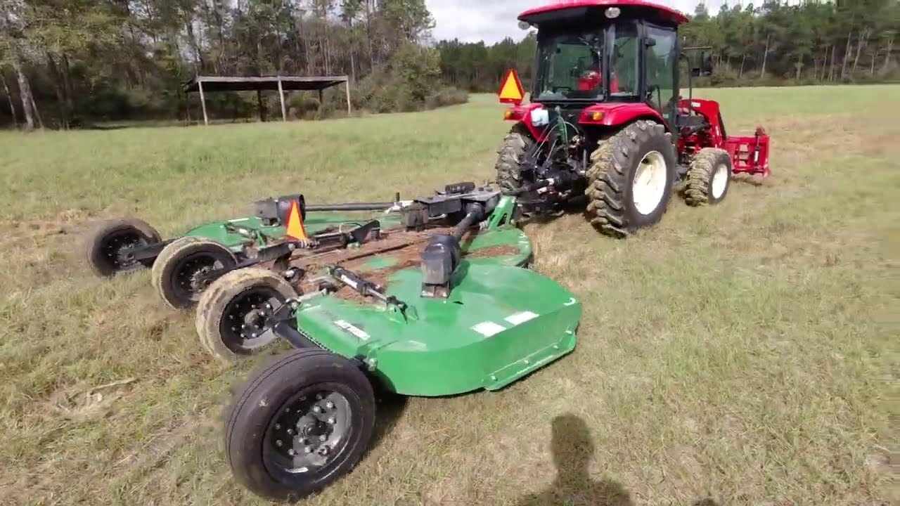 Pulling A HUGE BATWING with a 55hp tractor!