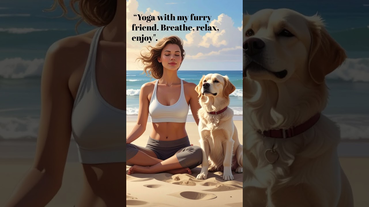 “Yoga With My Dog 🐾 | 9-Second Beach Zen” 