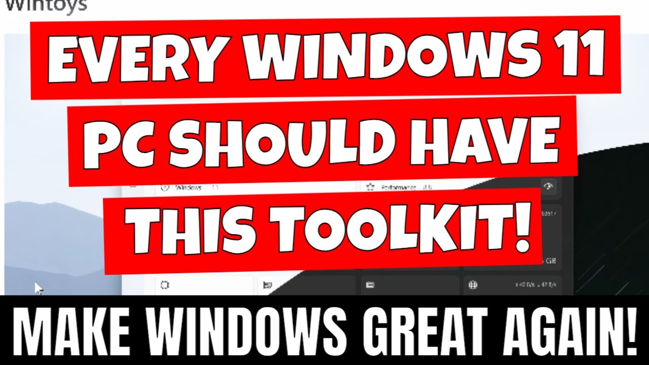 ALL Windows 11 Users Should Have This Program Installed Wintoys Makes Windows less bloated