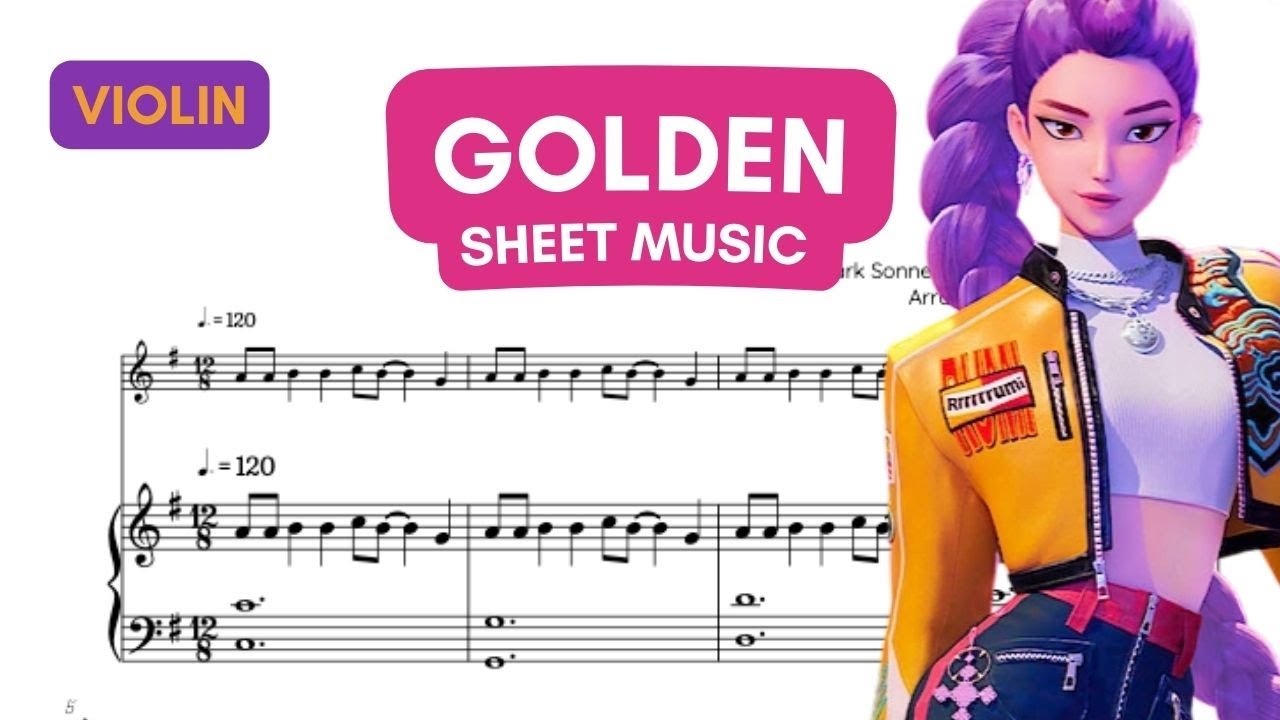 💛 VIOLIN ⁞ Golden &bull; Huntr/x from K-Pop Demon Hunters | video sheet music