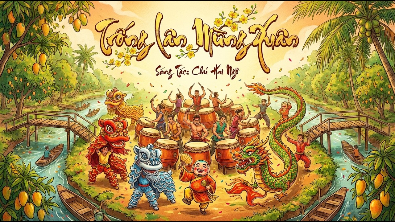 Trống Lân Mừng Xuân - Nhạc Xuân 2026 - Vui vẻ, Sôi Động - #ChuHaiNgo - A.I. Music