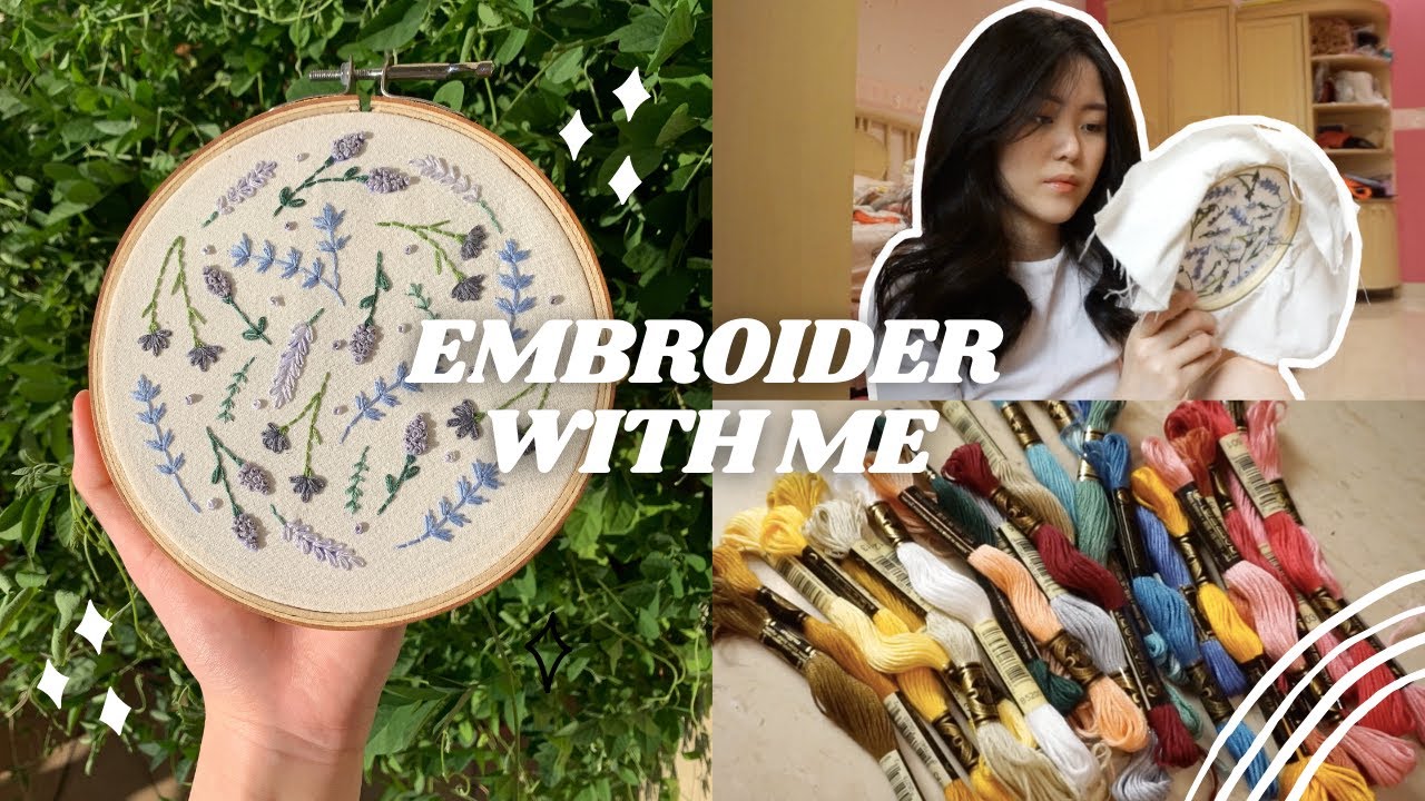 EMBROIDER WITH ME!! | floral embroidery design on hoop