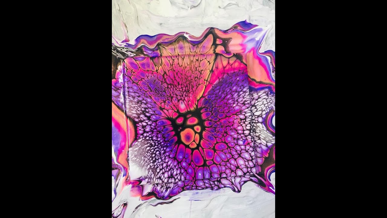 24 Cells Galore /Prizm pour/Bloom Technique/ Acrylic Pouring Techniques/ Fluid paint fun