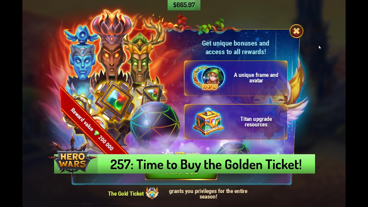 Let's Play Hero Wars 247: Buying the Golden Ticket and Getting Kayla to Absolute Star