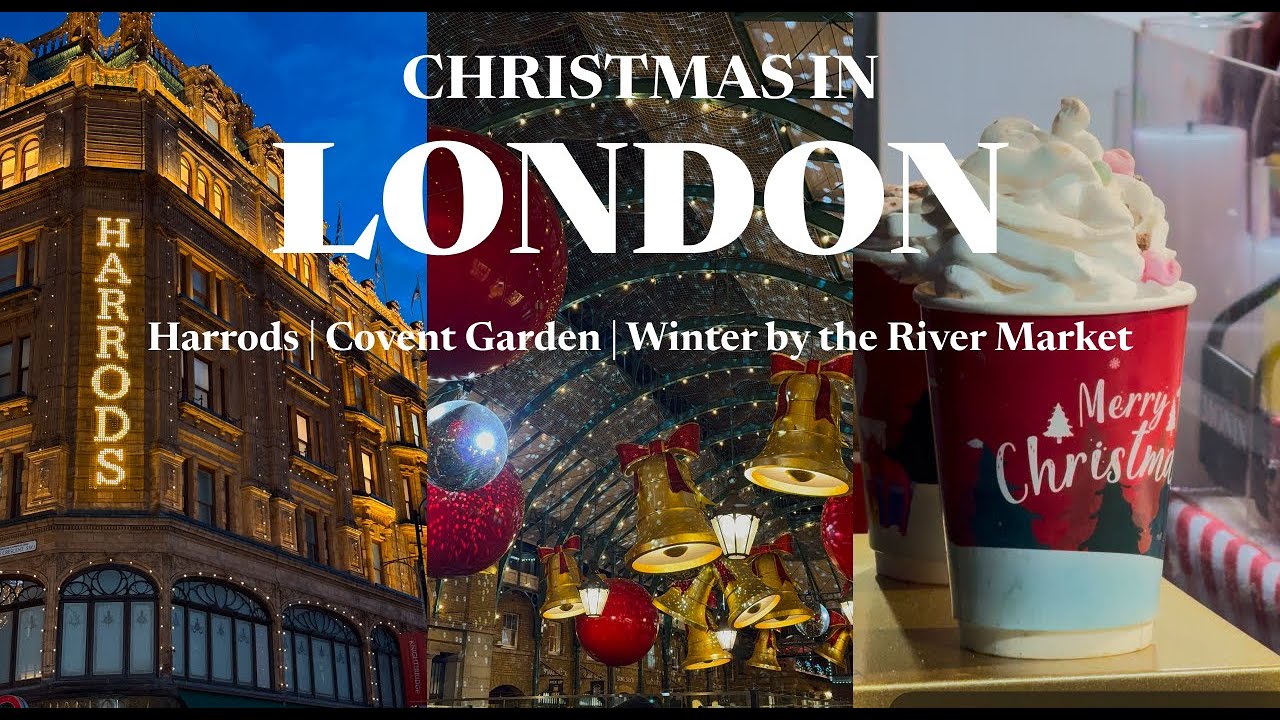 London Christmas Walk 🎄 | Harrods • Covent Garden • Winter on the River