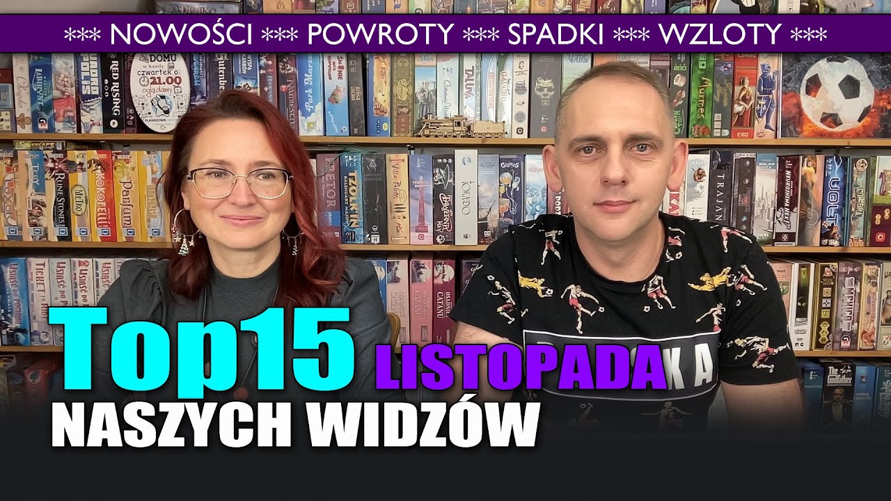 TOP15 - Najlepsze gry listopada 2024 wg widzów Planszowych Newsów || Wieści || #169 Live PN