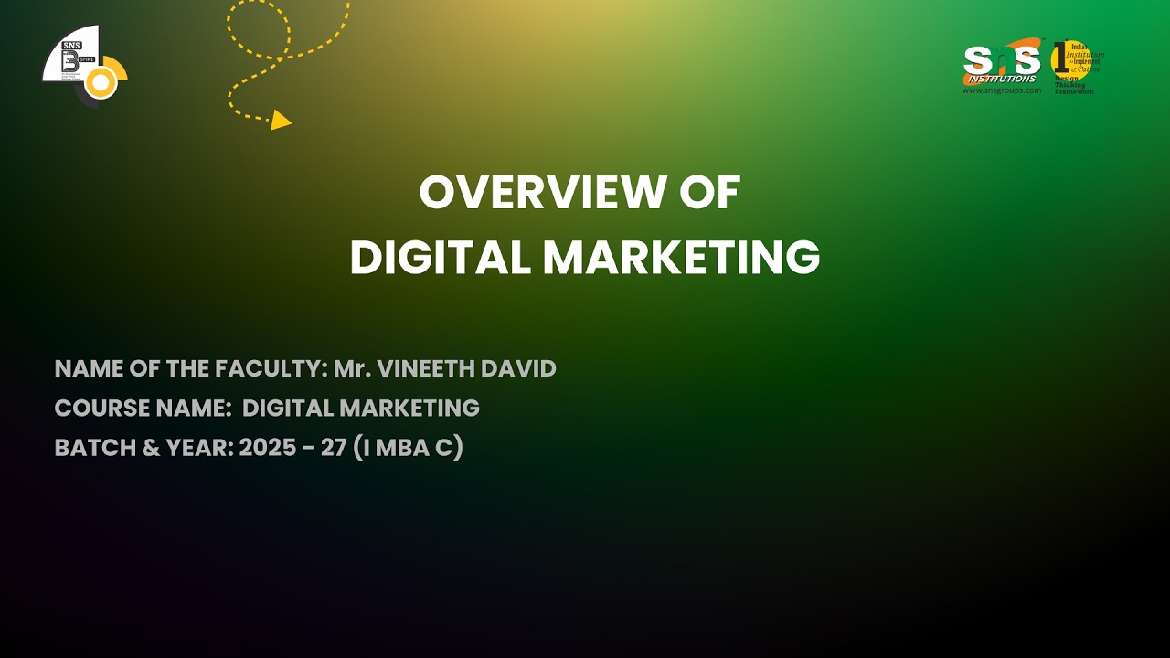 Overview of Digital Marketing | SNS INSTITUTIONS | DT
