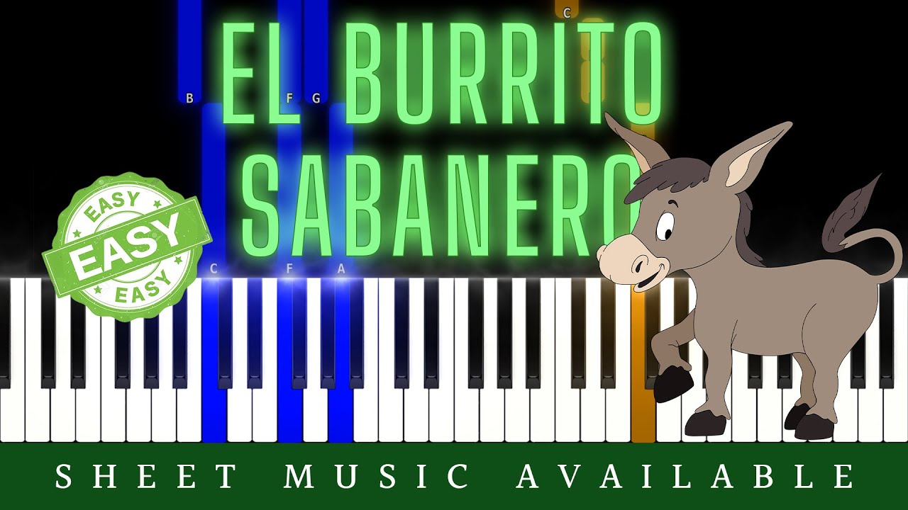 El Burrito Sabanero (Christmas Carol) (Easy Piano Tutorial)