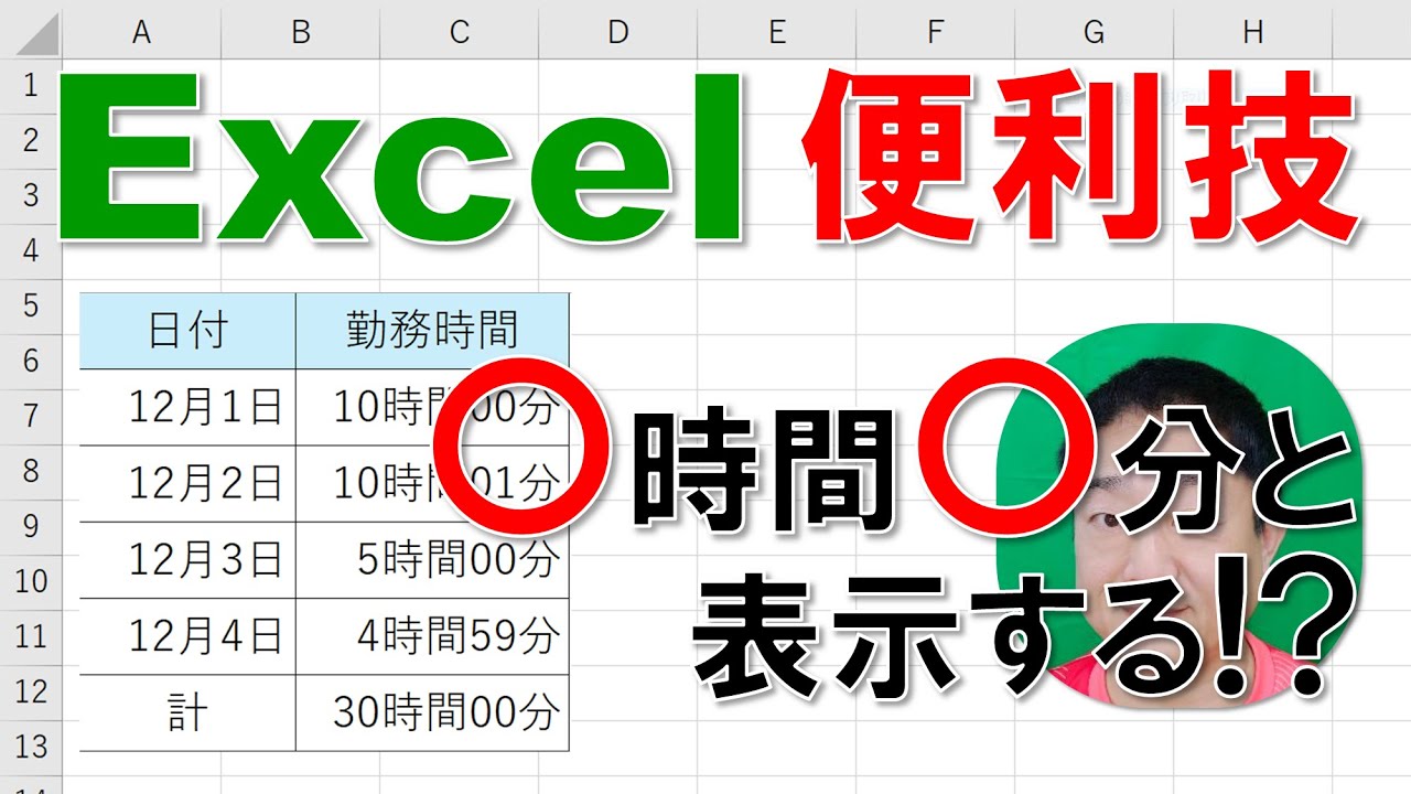 【Excel便利技】時間を〇時間〇分と表示する!!