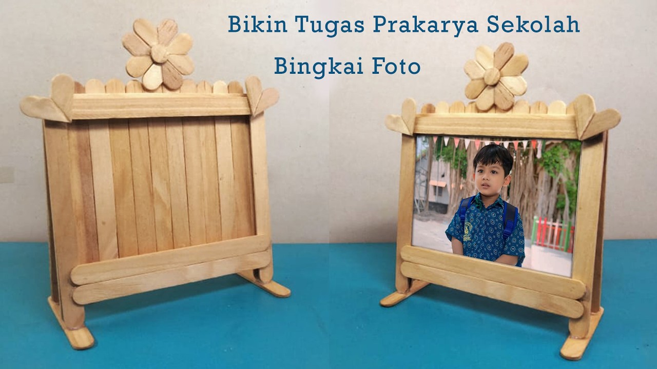 CARA MUDAH MEMBUAT BINGKAI FOTO STIK ES KRIM YANG CANTIK